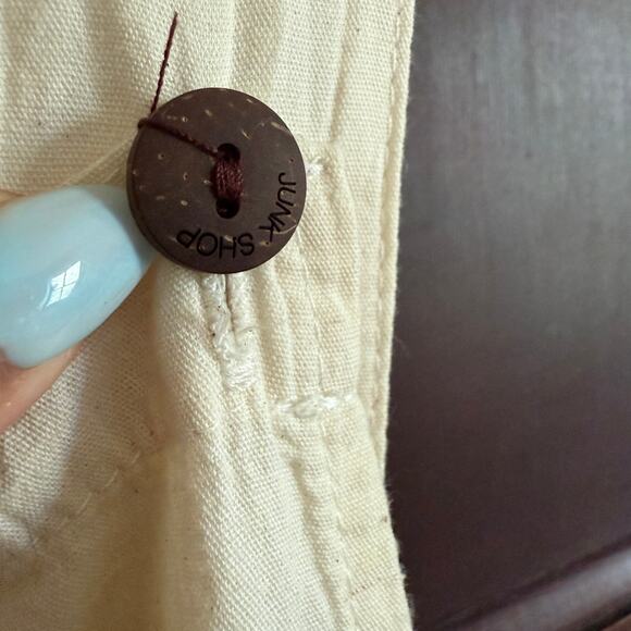 JUNK Vintage Sack | Flour Sack Wide Leg Crop Overalls Lemonade | Extra Large - Picture 7 of 10